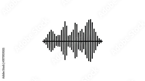 Audio sound waveform animation on a white background