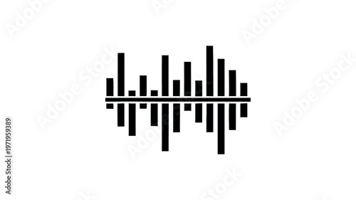 Audio sound waveform animation on a white background