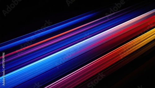 Vibrant abstract streaks of color against a dark background, dynamic
