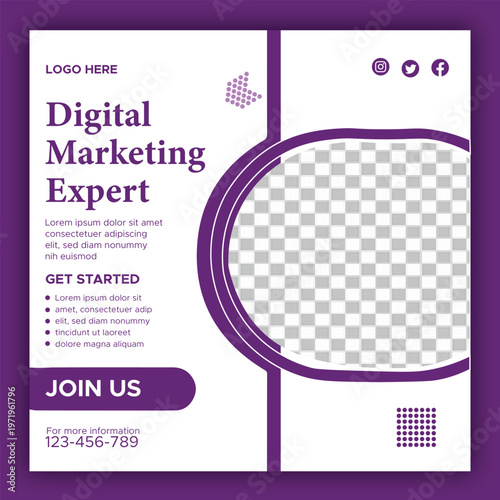 Modern Digital Marketing Agency Social Media Post Design | Creative Business Promotion Banner