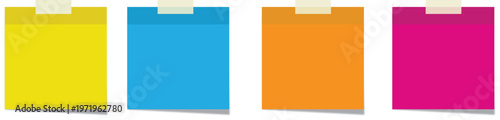 Sticky note reminder. Post it note paper. Sheets for notes isolated with clipping path on background.
