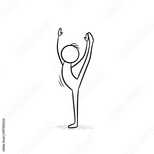 Simple Line Drawing of a Ballet Dancer.