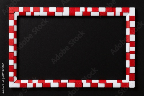 a red brick wall with a black background