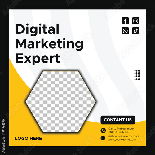 Modern Digital Marketing Agency Social Media Post Design | Creative Business Promotion Banner