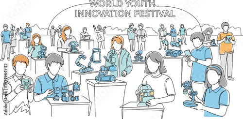 innovation festival, people working on robots