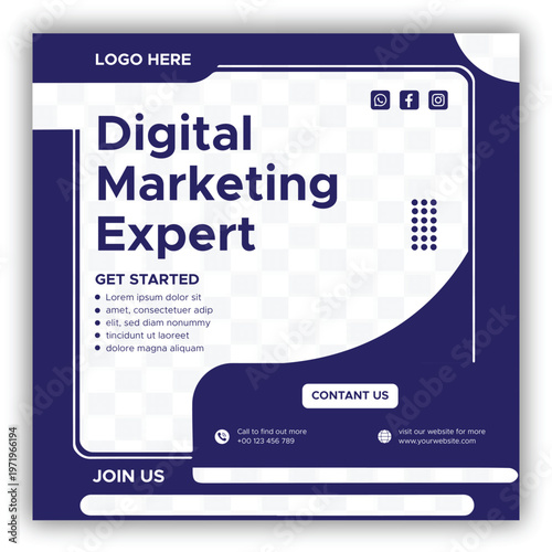 Modern Digital Marketing Agency Social Media Post Design | Creative Business Promotion Banner