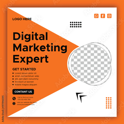 Modern Digital Marketing Agency Social Media Post Design | Creative Business Promotion Banner