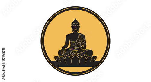 Buddha statue on a sunny day in a peaceful garden setting outdoors