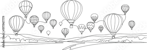 hot air balloons flying in the sky