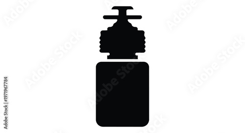 Black silhouette of a pump bottle a cleaning or lotion dispenser silhouette