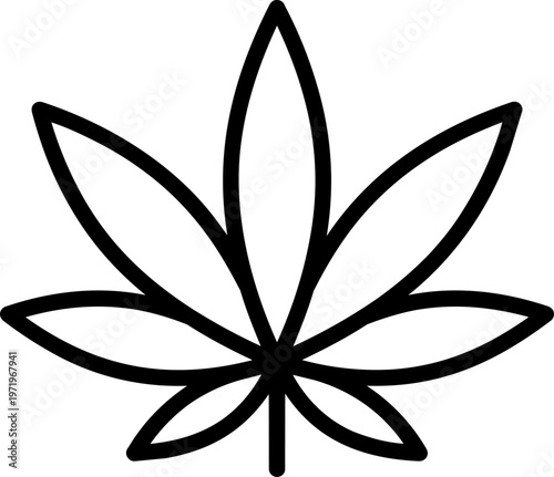 Cannabis Leaf Icon Black.