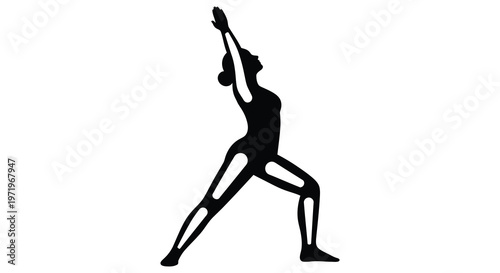 Woman practicing a yoga lunge pose striking and elegant silhouette