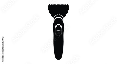 Black electric shaver isolated on white a striking silhouette high quality