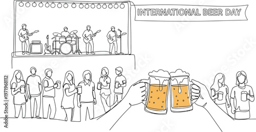 people cheering with beer on international beer day