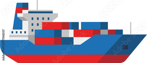 Cargo Ship with Containers.