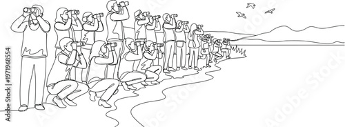 black and white illustration of a group of people