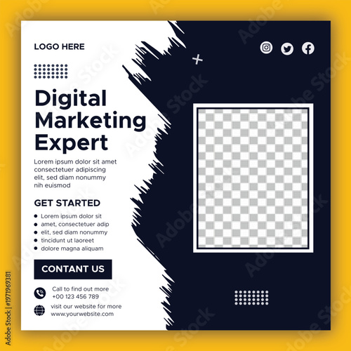 Modern Digital Marketing Agency Social Media Post Design | Creative Business Promotion Banner
