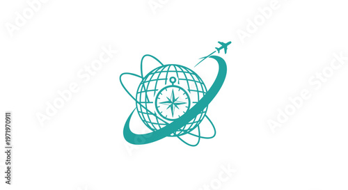 Modern Globe and Airplane Symbolizing Global Travel and Exploration.