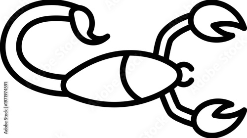 Scorpion Line Art Illustration Drawing.