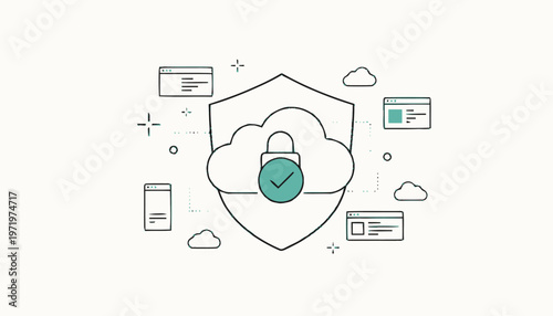 Secure Cloud Computing - Protecting Data with Digital Shield and Lock.