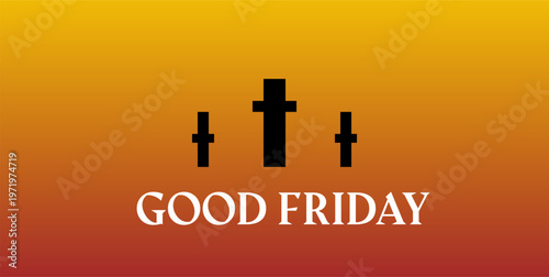 Good Friday gradient background crosses design