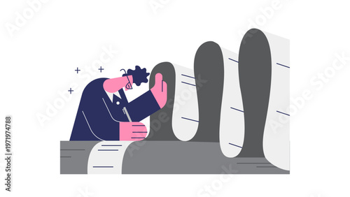 A frustrated businessman experiencing stress and anxiety in a modern office setting