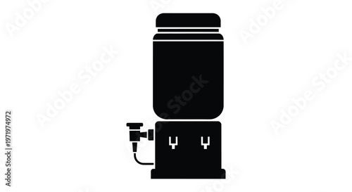Black water cooler dispenser icon simple design isolated on white background silhouette