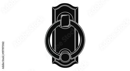 Elegant black door knocker with ornate ring a striking silhouette