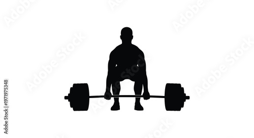 Weightlifter performing a deadlift exercise in a stark silhouette high quality