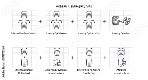 Modern Infrastructure Diagram Illustrating Data Management and Optimization Processes.