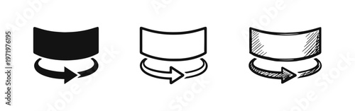 Rotate or Refresh Icon Set in Solid, Outline, and Hand-Drawn Styles