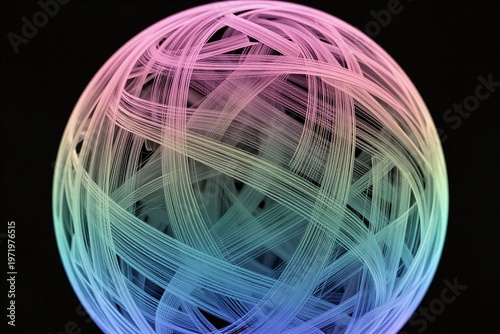 A close up of a colorful sculpture on a black background