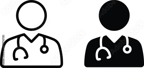 Doctor and patient icon set healthcare professionals and individuals