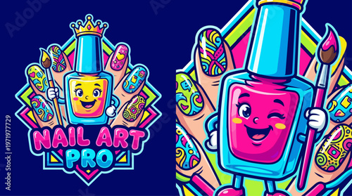 Nail polish bottle character design.