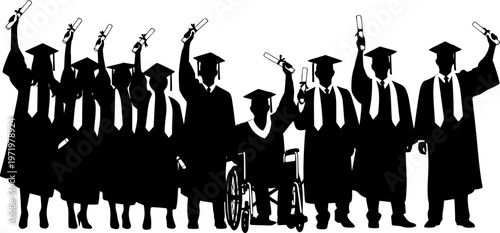 
 Save to Library
 Download Preview
 Preview Crop
 Find Similar
 
File #:  1935325868
Portrait of disability young man in wheelchair with college friends graduate in cap and gown raising hands holding