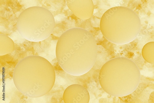 A bunch of water droplets on a green background