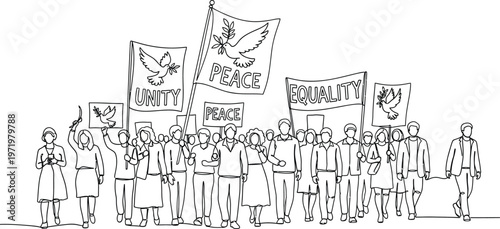 protesters marching for unity and equality