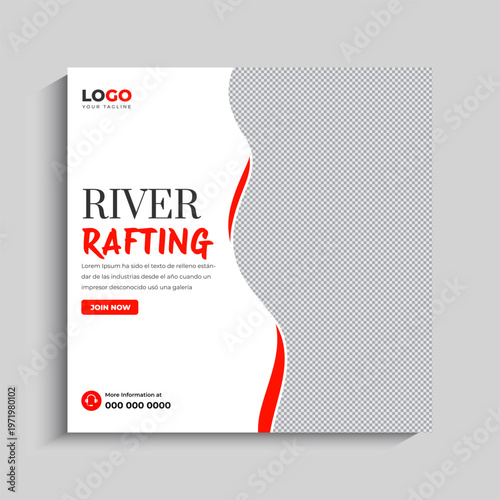 Rafting Social Media Instagram Post Banner Template
