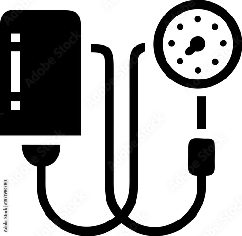Blood pressure monitor icon medical healthcare device gauge measurement health checkup clinic hospital hypertension hypotension