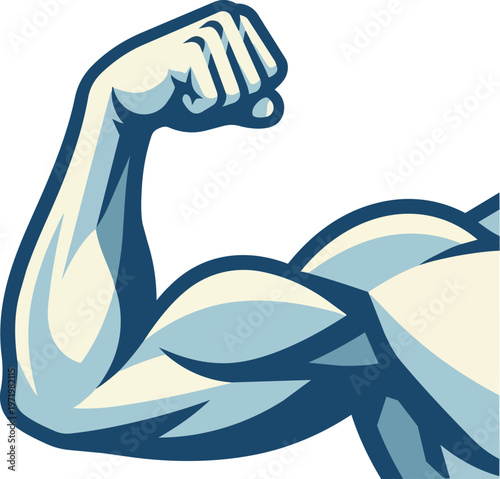 Muscular Arm Flexing Bicep Muscle.