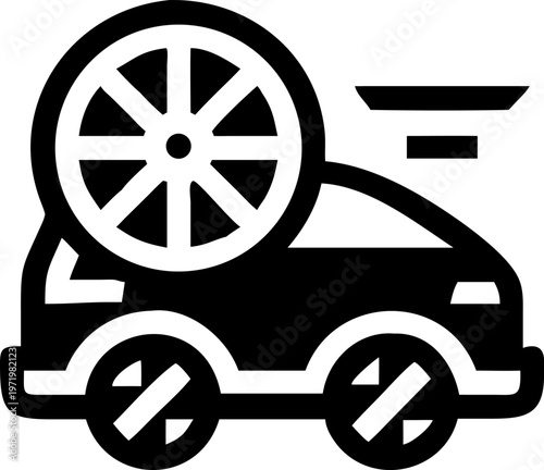 Car wheel replacement service auto repair spare tire vehicle maintenance icon