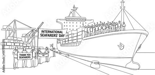 international seafarers day, ship and people