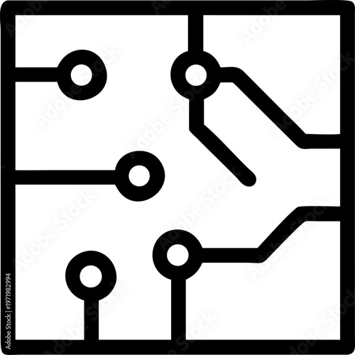 Circuit board icon technology electronics digital microchip hardware design engineering connection network system