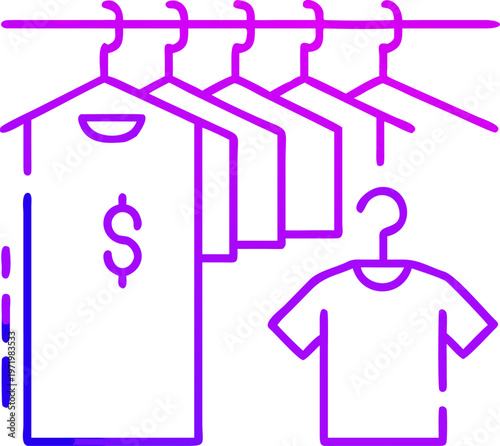 Clothing retail price tag hangers tshirt apparel shopping store sales discount