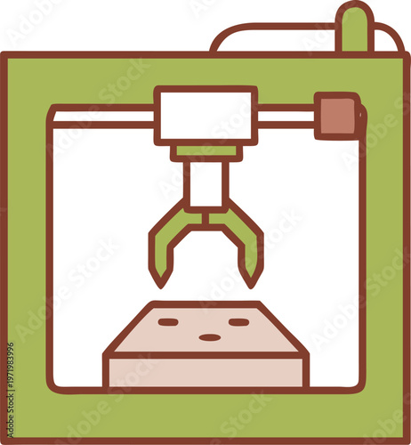 3d printer icon additive manufacturing technology robotic arm production process automation industrial design engineering innovation