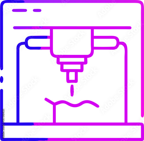3d printing technology additive manufacturing process digital fabrication icon