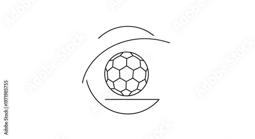 Abstract Soccer Ball Icon with Eye Symbol