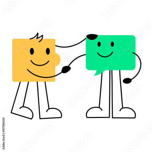 Flat style icon representing collaboration