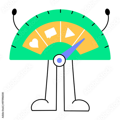 A flat style icon showing  reaction meter