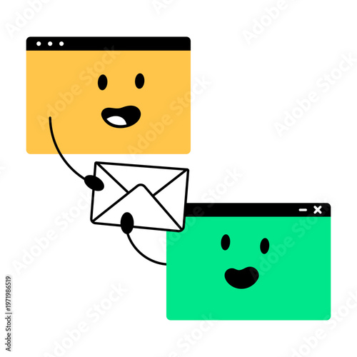 Flat style icon representing sending mail